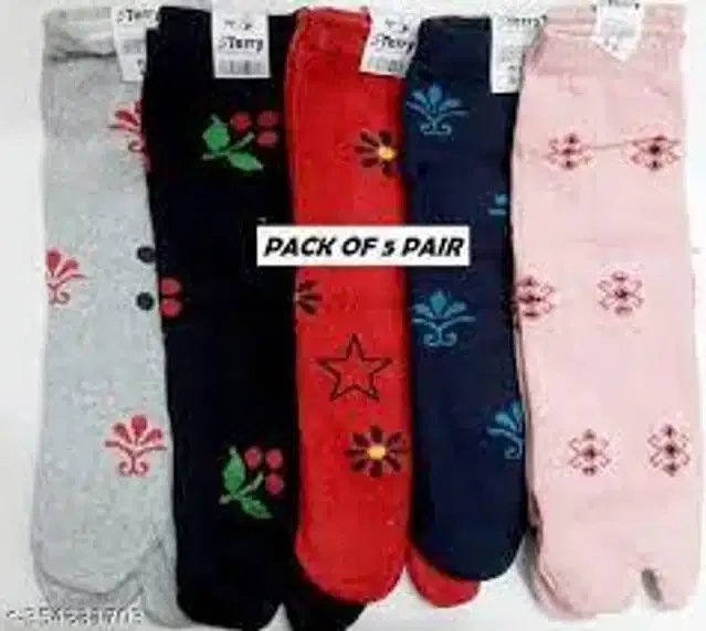 Woolen Blend Ankle Length Socks for Women & Girls (Multicolor, Set of 6)