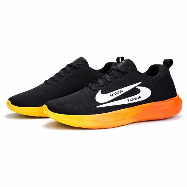 Sports Shoes for Men, Black & Neon Green (10)