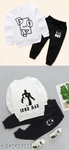 Hosiery Cotton Full Sleeves T-Shirt with Pant Clothing Set for Kids 