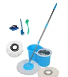 Self Spin Bucket Mop with 3 Refills and Cleaning Accessories Combo (Multicolor, Combo of 2)