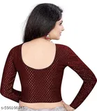 Lycra Ready Made Blouse for Women, Maroon 