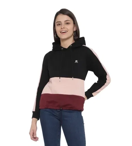 Women's Colorblock Sweatshirt (Black-M)