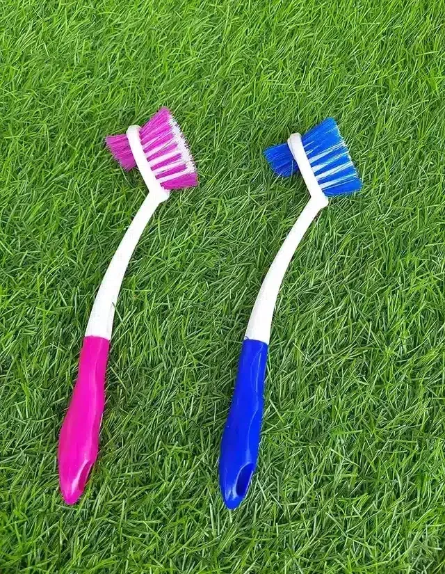 Pallavi Trading Plastic Dual Action Kitchen Cleaning Wash Basin Dish Handy Long Brush