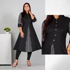 Solid Embroidered High-Slit Kurti for Women 