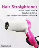 Plastic Hair Dryer with Straightener 