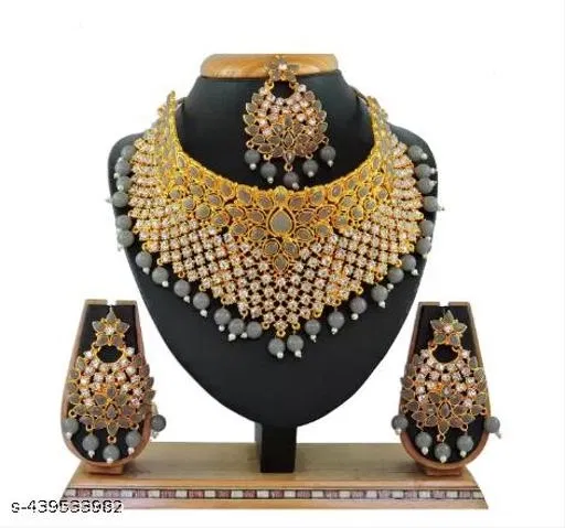 Alloy Gold-plated Jewel Set for Women (Pink, Free Size)