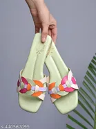 Comfort Green Flat Sandals for Women 