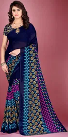 Georgette Printed Saree for Women 