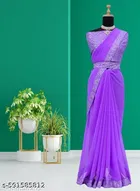 Georgette Saree for Women, Lavender 