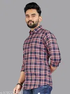 Polycotton Checked Shirts for Men, Red 