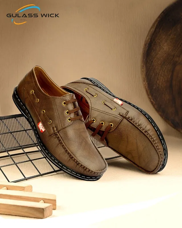 Derby Casual Shoes for Men (Brown, 9)