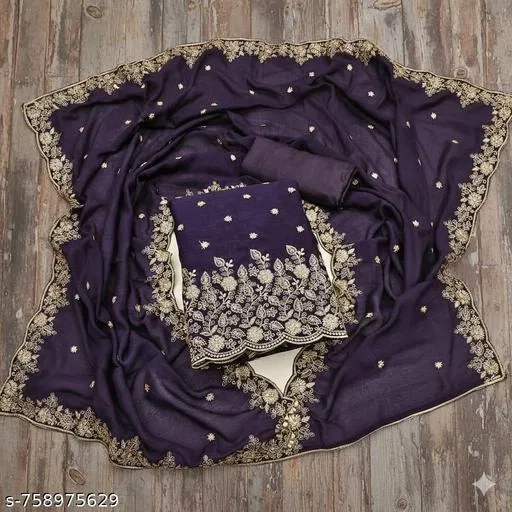 Embroidered Floral Patiala Suits for Women (, 5.85 meter (S)) (Multicolor, 6.65 meter (XXL)