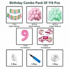 Hello Kitty Theme 9th Happy Birthday Decoration Items For Girls , Multicolor, Pack of 110