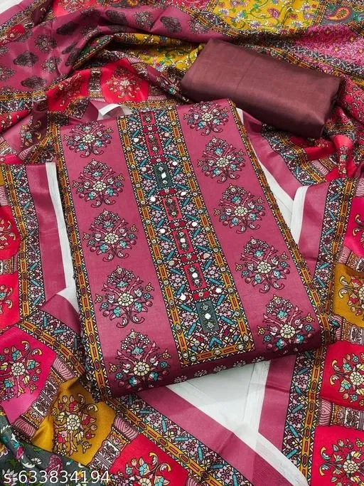 Printed Punjabi/All Over Suits for Men (Pink, 6.85 meter (3XL)) (Pink, 6.45 meter (XL)