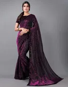 Lycra Blend Embellished Saree for Women 