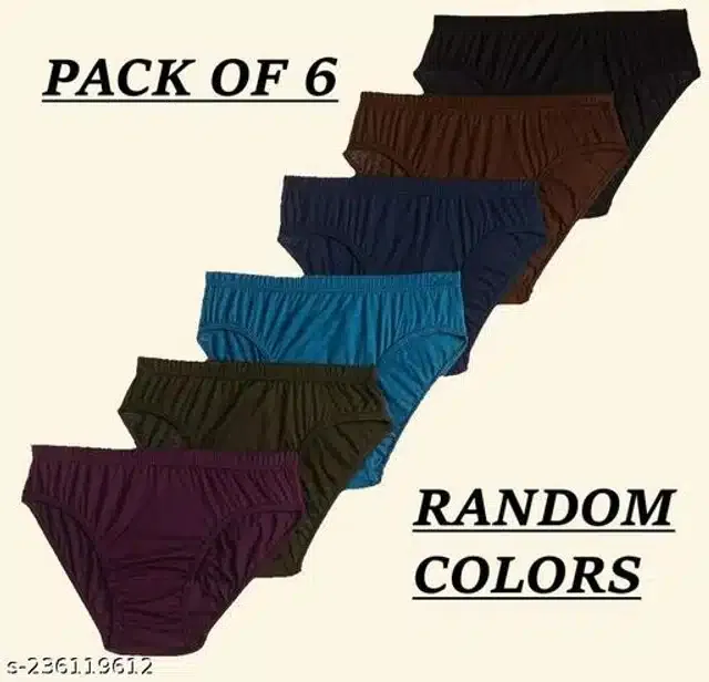 Cotton Briefs for Women (Assorted, M) (Pack of 6)