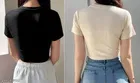 Lycra Top for Women, Black & Cream, Pack of 2 
