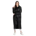 Solid Overcoat with Hoods and Side Pocket Raincoat for Women 