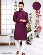 Embellished Mandarin Neck Kurta for Men 