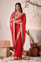 Bandhani Printed Saree for Women 