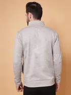 Fleece Printed Sweatshirt for Men, Grey 