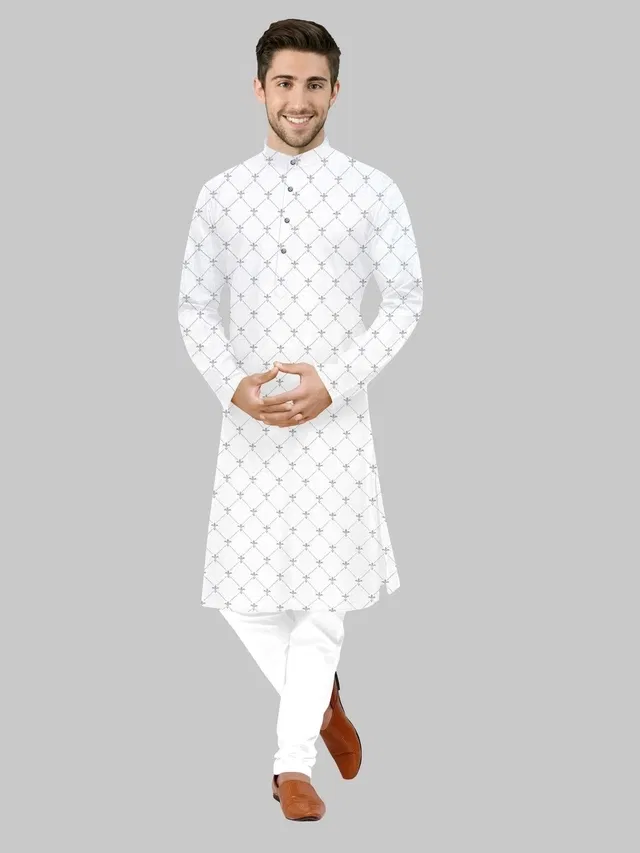 Cotton Kurta for Men (White, XXL)