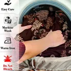 Sarangi Abstract Diwan Set with 1 Single Bedsheet, 5 Cushion Cover and 2 Bolster Cover Brown 150x225cm