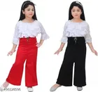 Cotton Blend Top & Pant Set for Girls, Pack of 2 