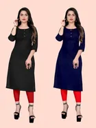 Crepe Solid Kurtis for Women 