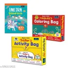 Super Cute Toddlers Activity Bag + Coloring Bag + Unicorn Sticker Book 