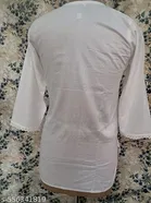 Cotton Chikankari Short Kurti for Women, White 