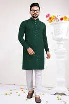 Cotton Blend Sequin Kurta for Men 