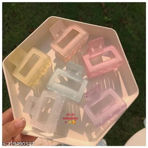 Plastic Hair Clutcher for Women & Girls (Multicolor, Pack of 6)
