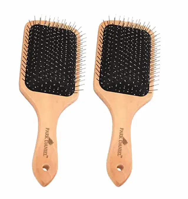 Park Daniel Wooden Hair Brush (Multicolor, Pack of 2)