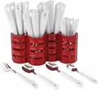 Indo Kraft 24-Pieces - Multicolor Plastic, Stainless Steel Cutlery Set(Pack Of 24)