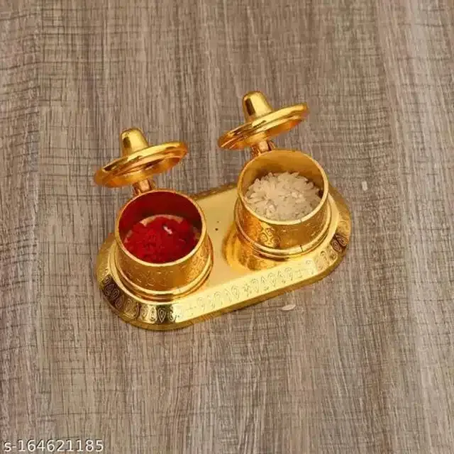 Metal Kumkum Holder (Gold)