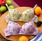 Cotton Printed Bra for Women & Girls, Multicolour, Pack of 2 
