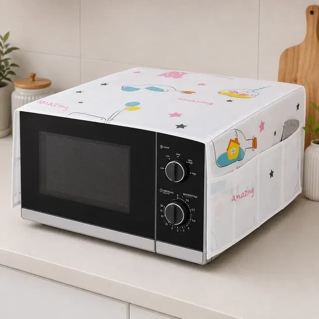 Bottle Whale Dust-Proof Microwave Oven Cover for Kitchen Decor Durable Modern Design