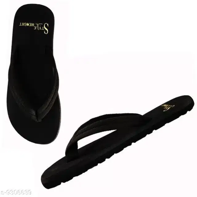 Flip Flops for Men (Black, 9)