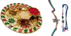 Metal 2 Pcs Rakhi with 4.5 Inch Plate & Greeting card, Roli 