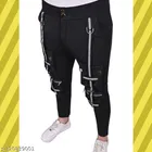 Lycra Cargo Trousers for Men (Black, 26)
