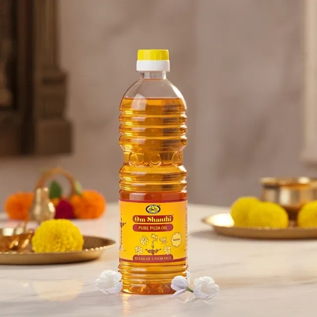 साइकल प्योर ओम शांति पूजा ऑइल (ब्लेंड ऑफ 5 पूजा ऑइल्स) 500 ml