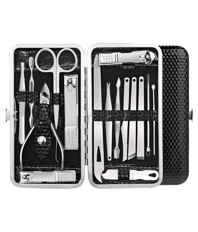 Lenon Beauty Black Color Manicure Kits (Pack of 16) (S-118)