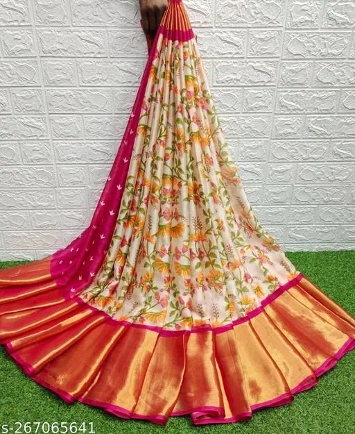 Georgette Printed Saree for Women (Pink, 6.3 m)