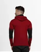 Cotton Blend Color Blocked Hoodies for Men 