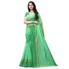 सिद्धिदाता टेक्सटाइल विमेंस कॉटन ब्लेंड स्ट्राइप साड़ी विद अन-स्टीट्च्ड ब्लाउज पीस 