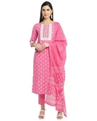 Cotton Cambric Printed Kurta Set for Women 