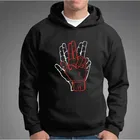 Fleece Printed Hoodie for Men, Black 