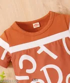Hosiery Cotton Printed Clothing Set for Kids, Tan 