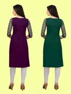Crepe Solid Kurtis for Women 